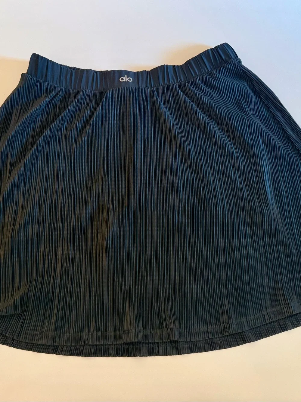 ALO Yoga Black Pleated Skater Skirt